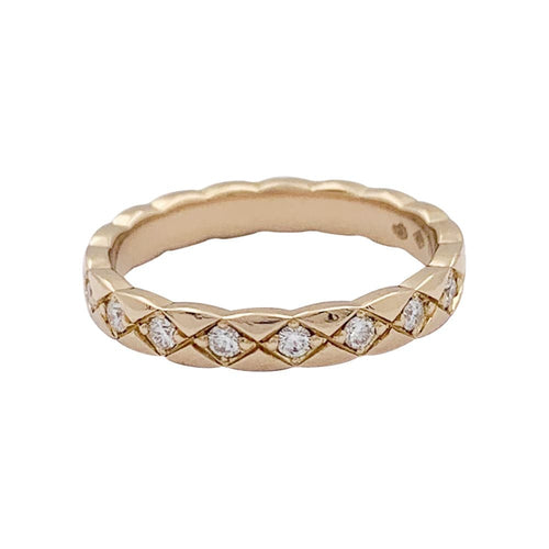 Bague 53 Bague alliance Chanel, "Coco Crush", or rose, diamants. 58 Facettes 33651