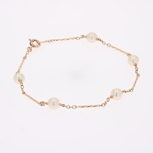 Bracelet Bracelet or rose et perles de culture 58 Facettes 25-032