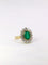 Bague Bague marguerite émeraude ovale diamants 58 Facettes J396