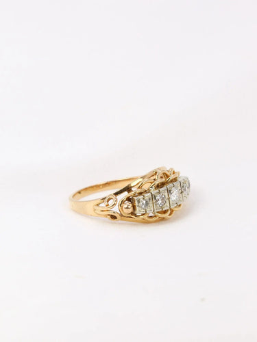 Bague Bague jarretière vintage en or et diamants 58 Facettes J11