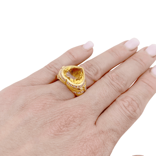 Bague 52 Bague Repossi "Coeur" or jaune, diamants, citrine. 58 Facettes 34359