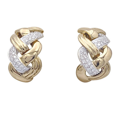 Boucles d'oreilles Boucles d'oreilles Repossi "Tresse" or et diamants. 58 Facettes 33764
