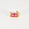 Boucles d'oreilles Demies Créoles Or Jaune Rubis et Diamants 58 Facettes