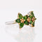 Bague 55 Bague fleurs tourmalines et saphirs jaunes 58 Facettes 24-054