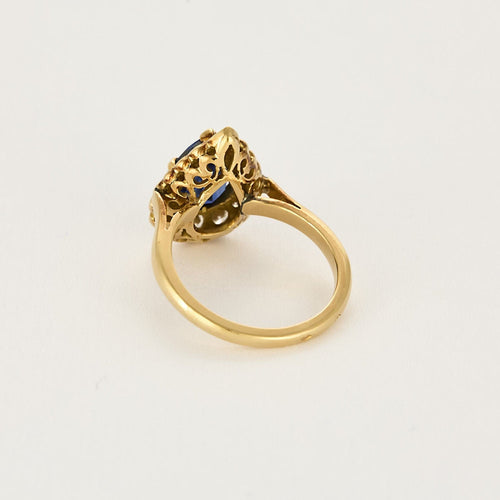 Bague 51 Bague en or jaune, saphir et diamants 58 Facettes B250541