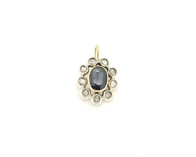 Pendentif Pendentif vintage en forme de rosette, saphir et diamants 58 Facettes 13085