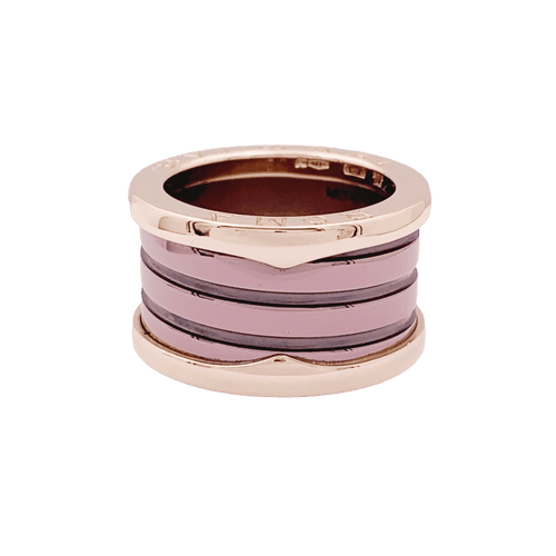 Bague 50 Bague Bulgari, "B.Zero1", or rose, cermet. 58 Facettes 34806