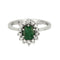 Bague 53 Bagur marguerite or blanc, émeraude et diamants 58 Facettes GU178
