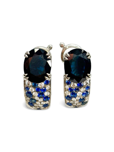 Boucles d'oreilles Boucles d'oreilles Mauboussin or blanc saphir 4,8 ct et diamants 0,40 ct 58 Facettes 987