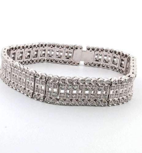 Bracelet Bracelet en or blanc avec diamants 58 Facettes