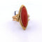 Bague 57 Bague corail en or jaune 58 Facettes