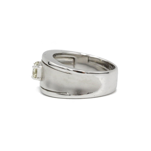 Bague 56 Bague or blanc et diamant 58 Facettes 230327R