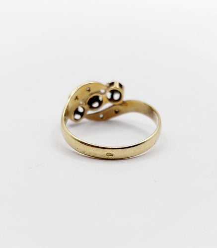 Bague 50.5 Bague or jaune, diamants taille rose (circa 1900) 58 Facettes A06375