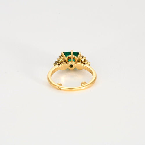 Bague 45 MELLERIO dits MELLER- Bague or jaune émeraude et diamants 58 Facettes