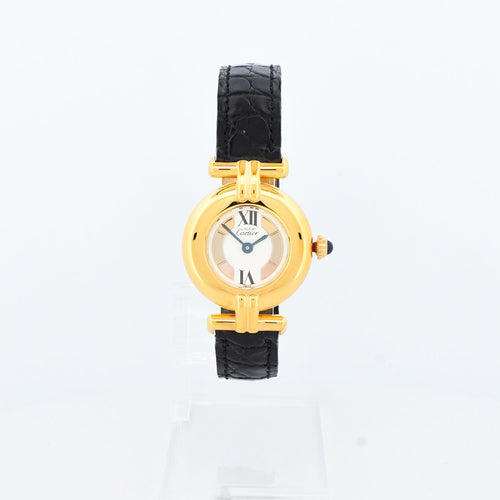 Montre Cartier - Montre Must Colisée 24 mm en vermeil, cadran trinity ivoire 58 Facettes