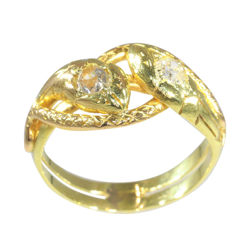 Bague 63 L'élégance de la nature : la bague serpent symbolique de 1900 58 Facettes 23107-0044