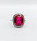 Bague Art Déco or blanc, rubis synthétique et diamants taille rose (circa 1930)