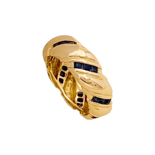 Bague 53 Bague vintage POIRAY, or jaune, saphirs calibrés. 58 Facettes 34649