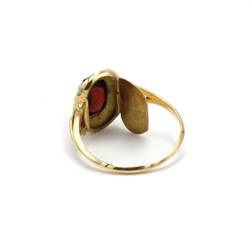 Bague 57 Bague Poison - Or jaune, Grenat & Demi-Perles 58 Facettes 260008SP