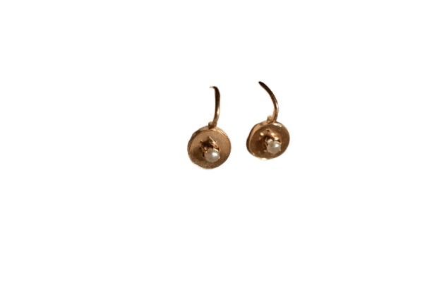 Boucles d'oreilles Dormeuses rondes à fine perle 58 Facettes 3602b