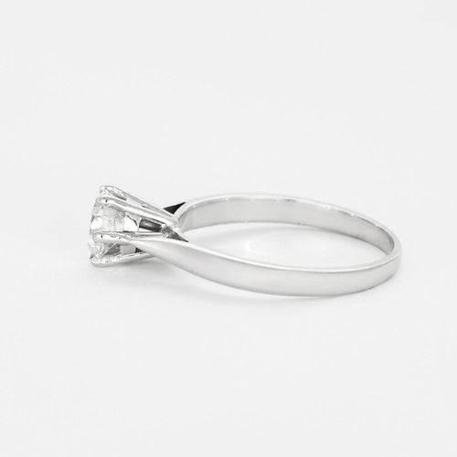 Bague 55 Bague solitaire or gris ornée d'un diamant 58 Facettes 160/2