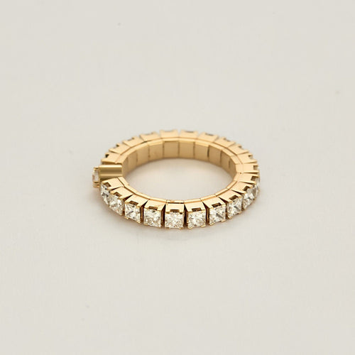 Bague 51 Bague souple en or rose et diamants 58 Facettes JRR0010-51