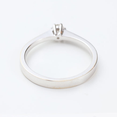 Bague 55 Bague solitaire en or blanc 18 carats et diamant de 0,12 carat 58 Facettes 130022