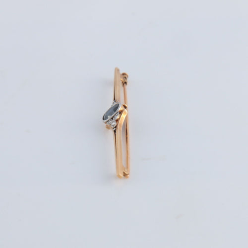 Broche Broche or jaune, saphir et diamants 58 Facettes