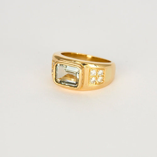 Bague 51 Bague jonc or jaune et aigue-marine 58 Facettes 240796