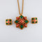 Boucles d'oreilles VAN CLEEF & ARPELS - Parure "Delphe Collection" Corail et chrysoprase 58 Facettes DV0332-5