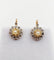 Dormeuses marguerite antique or 18k perle et diamants taille roses (circa 1900)