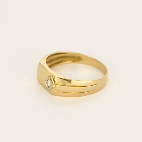 Bague 60 Bague chevalière en or jaune et diamants 58 Facettes ENG10970X2