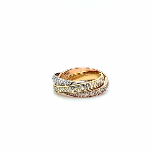 Bague 51 Cartier - Bague Trinity - Petit modèle - Pavée Diamants 58 Facettes 1.0000818/1