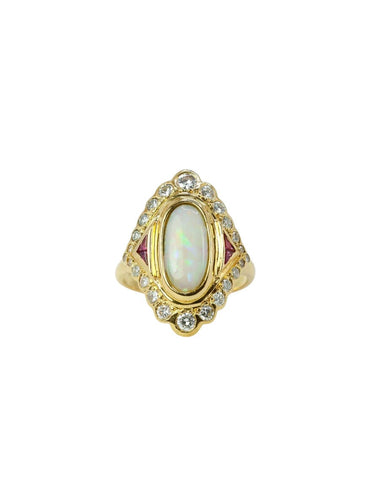Bague 53 Bague marquise or jaune opale diamants 58 Facettes J393