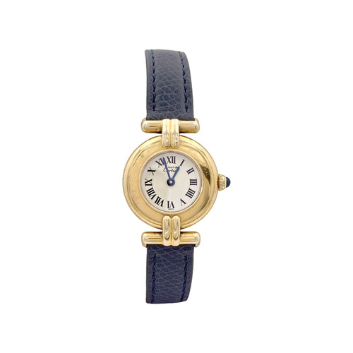 Montre Montre Cartier, "Colisée Must", argent plaqué or, cuir. 58 Facettes 34848
