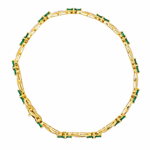 Bracelet Bracelet  Or jaune, Or blanc Emeraude, Diamant 58 Facettes 4292749CN