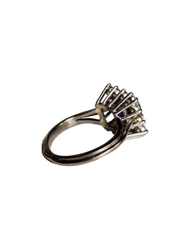 Bague 47 Bague or gris platine saphir diamants 58 Facettes