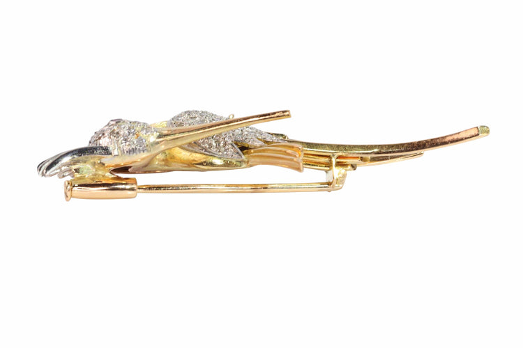 Broche Broche colibri vintage des années 50, un vol fantaisiste du milieu du siècle 58 Facettes 25115-0242
