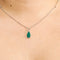 Pendentif Pendentif or blanc et émeraude taille poire 58 Facettes 250093