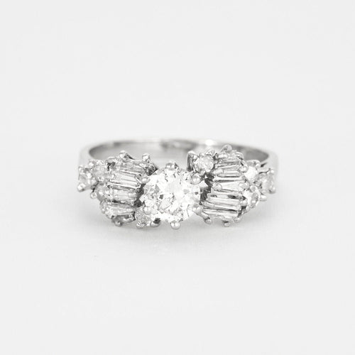 Bague 53 Bague en or gris diamants 58 Facettes ALGU30