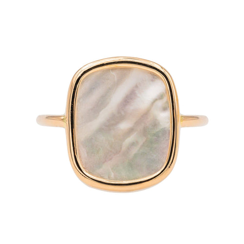 Bague 55 Ginette NY Bague White MOP antique ring Or rose Nacre 58 Facettes 3089109CN