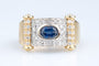 Bague 52 Bague en or jaune sertie d’un saphir et de diamants 0.59 ct – design géométrique Art Déco 58 Facettes BGS41941-107