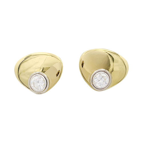 Boucles d'oreilles Boucles d'oreilles modernistes or jaune, diamants. 58 Facettes 33617