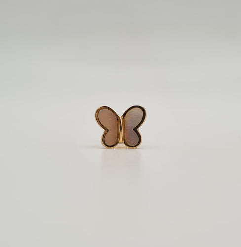 Boucles d'oreilles Boucle d’oreille papillon or jaune sertie d’une nacre 58 Facettes