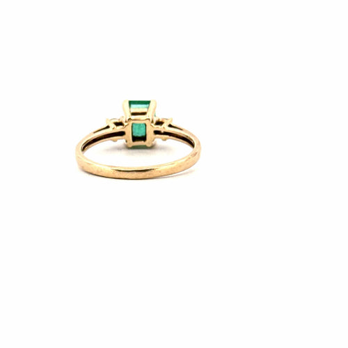 Bague 54 Bague Trilogie Or Jaune 14k Émeraude & Diamants 58 Facettes 107-GS31490