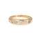 Bague 58 Bague victorienne antique à 5 diamants, bande en or jaune 14 carats, taille ancienne 58 Facettes G13948