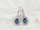 Boucles d'oreilles Boucles d'oreilles dormeuses en or blanc, saphir et diamants 58 Facettes 7313