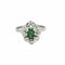 Bague 53 Bagur marguerite or blanc, émeraude et diamants 58 Facettes EPI10662