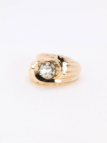 Bague 49 Bague tank or platine diamant taille ancienne 0.25ct 58 Facettes J194