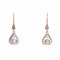 Boucles d'oreilles Dormeuses anciennes géométriques 2 ors saphirs blancs 58 Facettes 20-040B